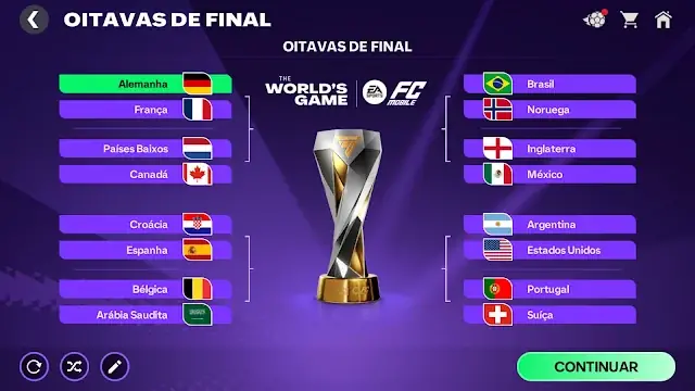 Partida de futebol com controlos virtuais visíveis no ecrã